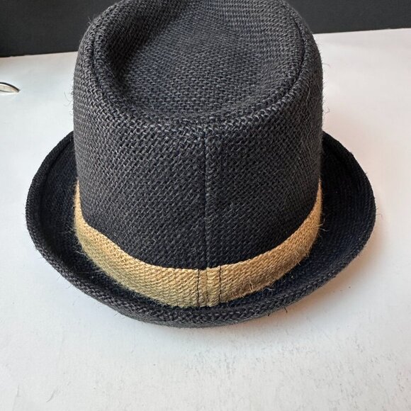 CLASSIC JUTE PANAMA HAT WITH CONTRASTING BAND, BLACK COLOR - Picture 5 of 8